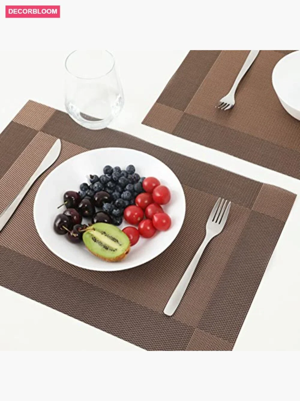 Washable PVC Placemats Set of 6 with Table Runner